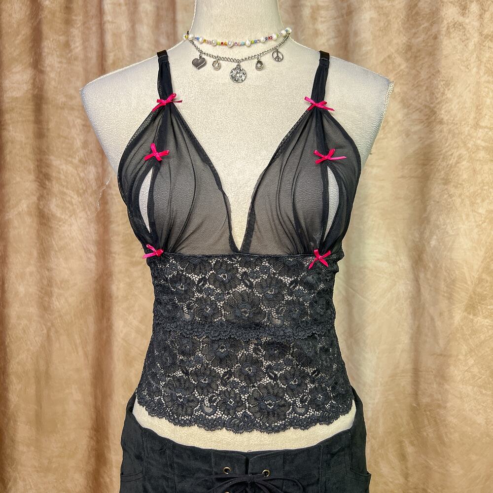 Vintage Y2K Victoria's Secret Lace Cami Sexy Little Thing Lingerie Mesh Floral